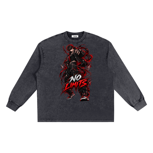 KURO - Snow Washed Frayed Edge T-Shirt