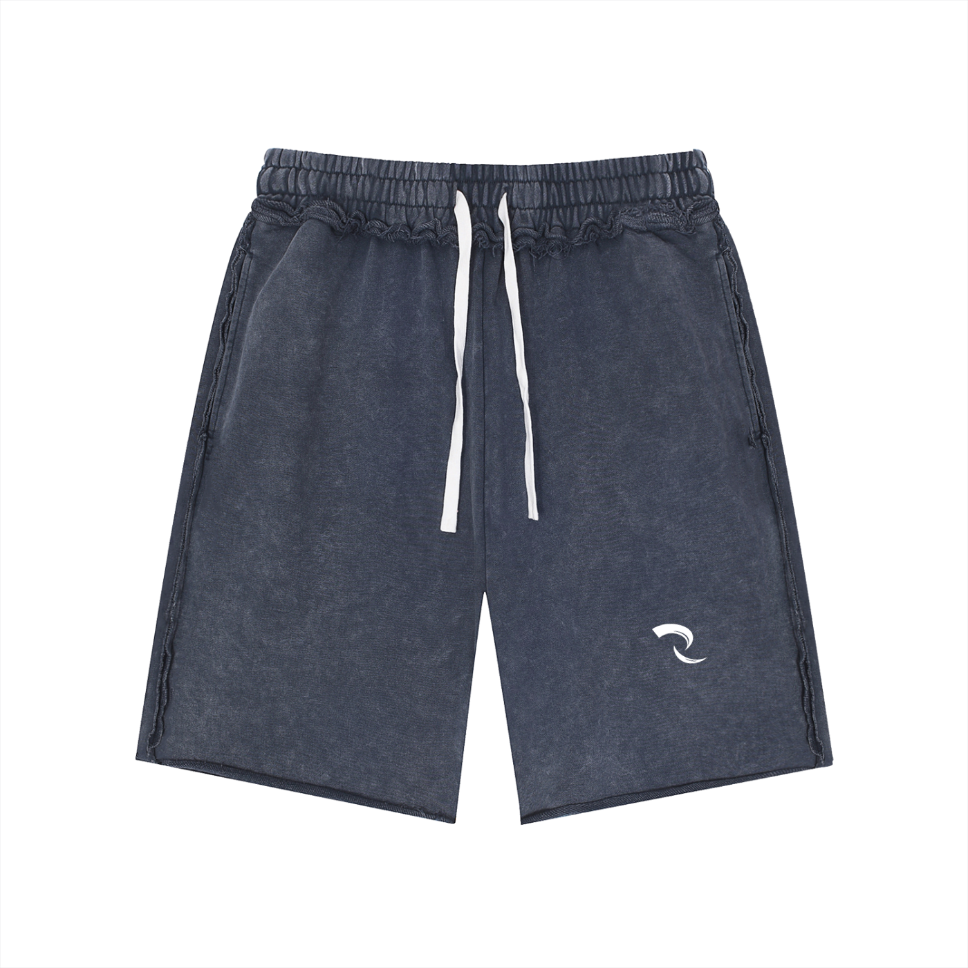 Unisex Mineral Wash Raw Edge Shorts