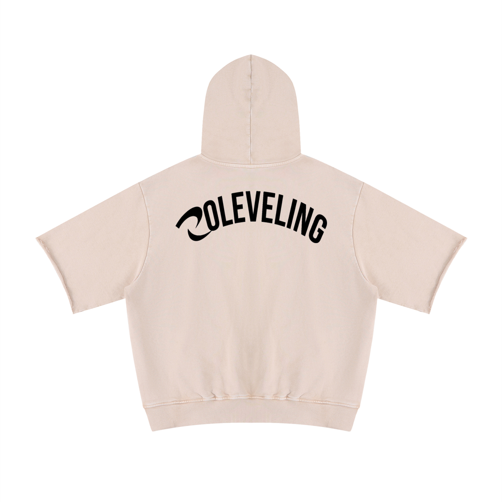Unisex Mineral Wash Short Sleeve Hoodie