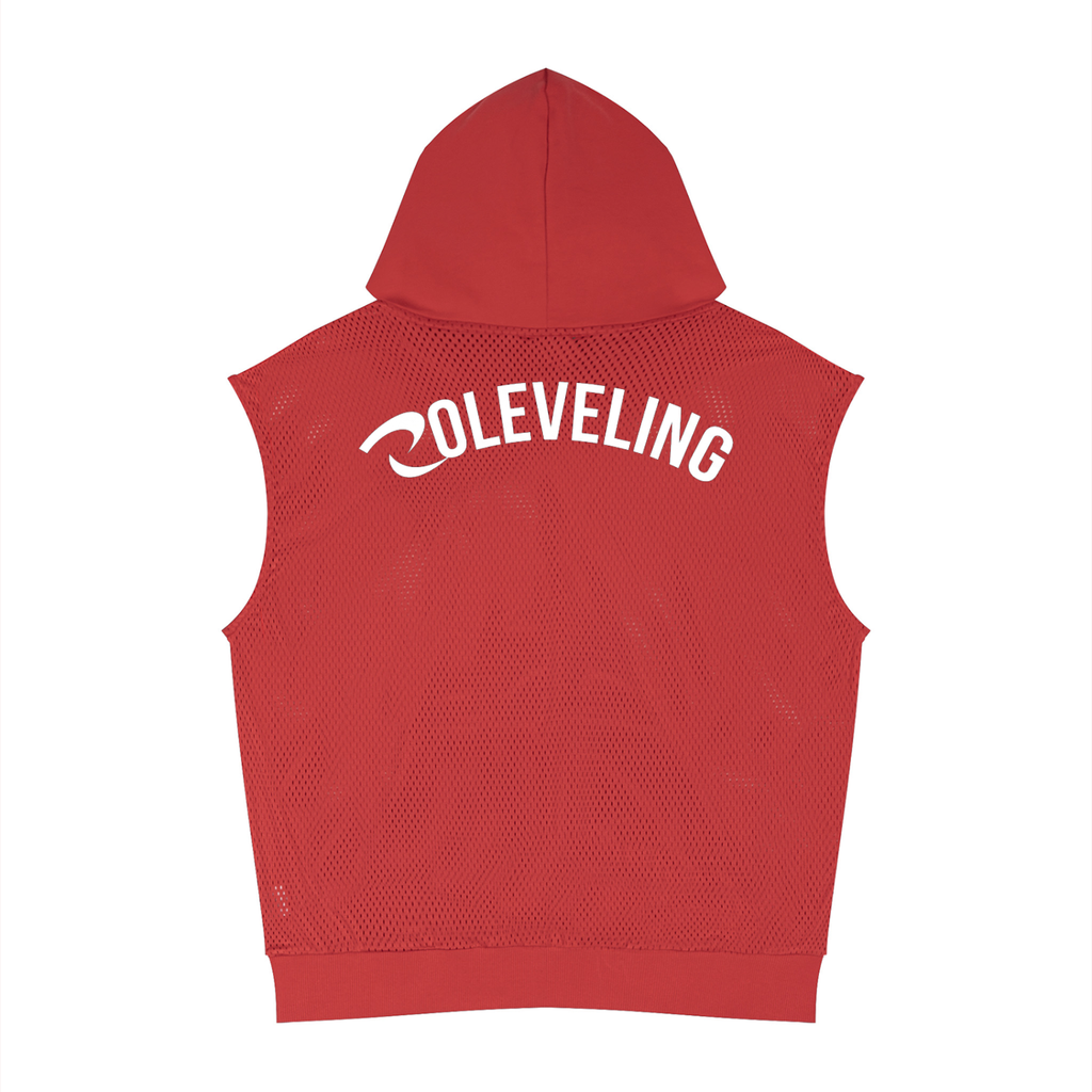 Unisex Panel Mesh Sleeveless Hoodie