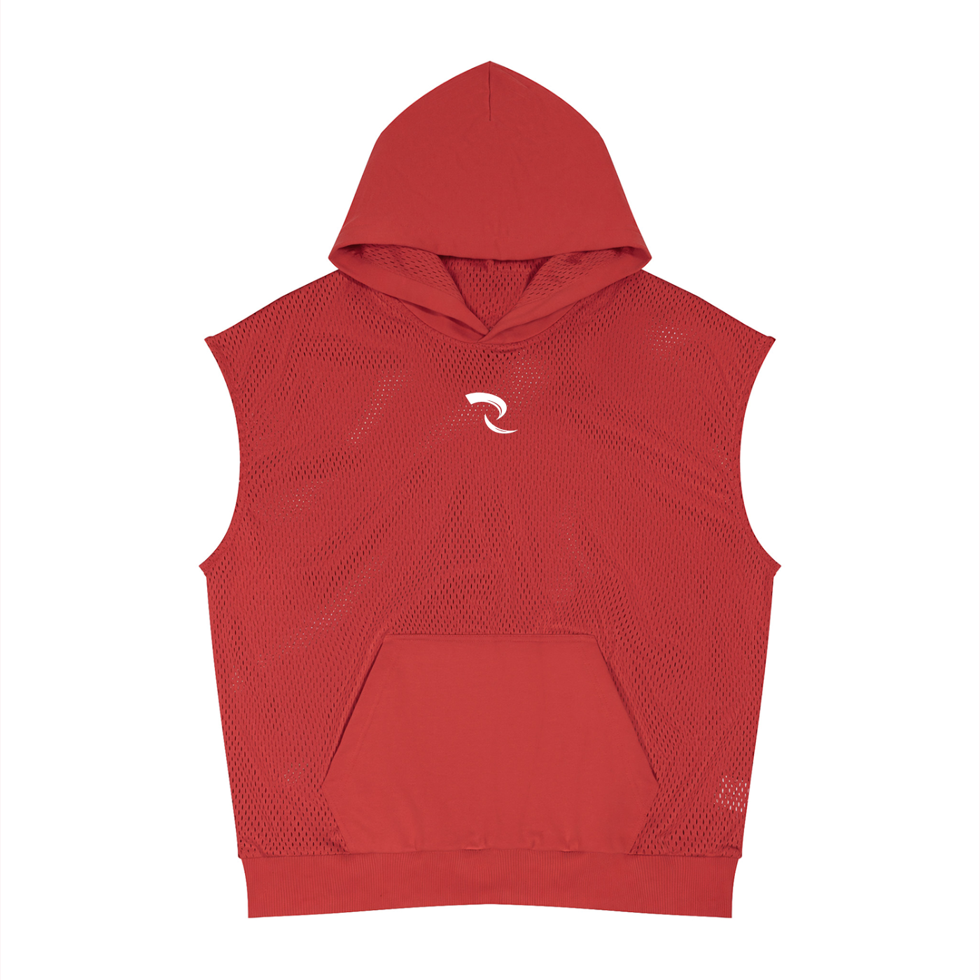 Unisex Panel Mesh Sleeveless Hoodie