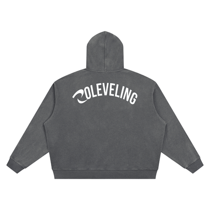 RLV-LEVEL 01/ Vintage Wash Waffle Boxy Hoodie