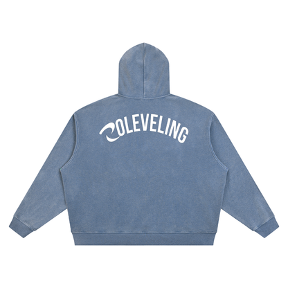 RLV-LEVEL 01/ Vintage Wash Waffle Boxy Hoodie