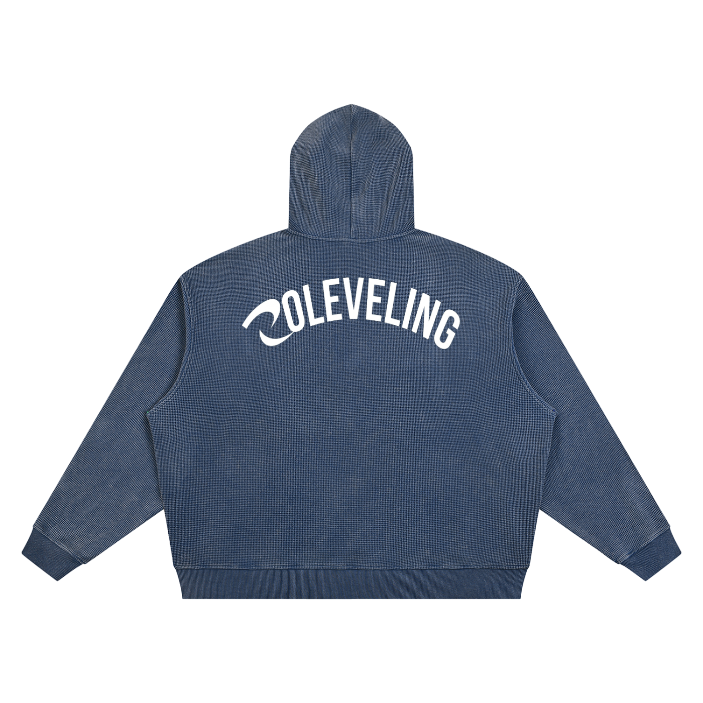 RLV-LEVEL 01/ Vintage Wash Waffle Boxy Hoodie