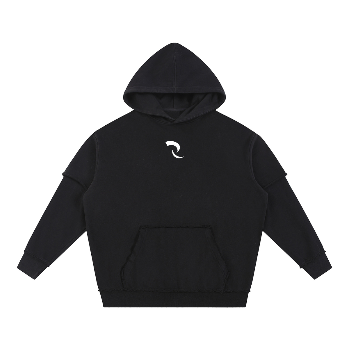 RLV-LEVEL 01/Snow Washed Raw Edge Double Layered Hoodie