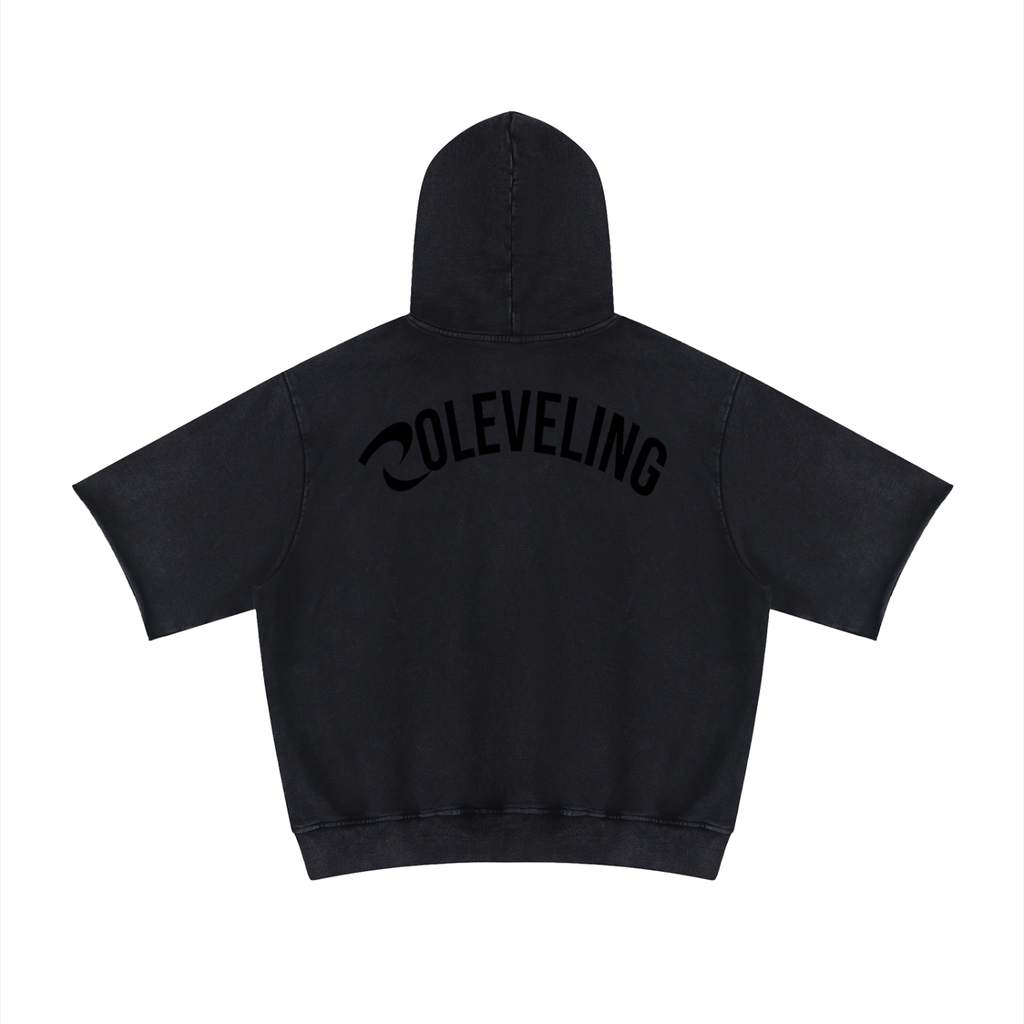 Unisex Mineral Wash Short Sleeve Hoodie