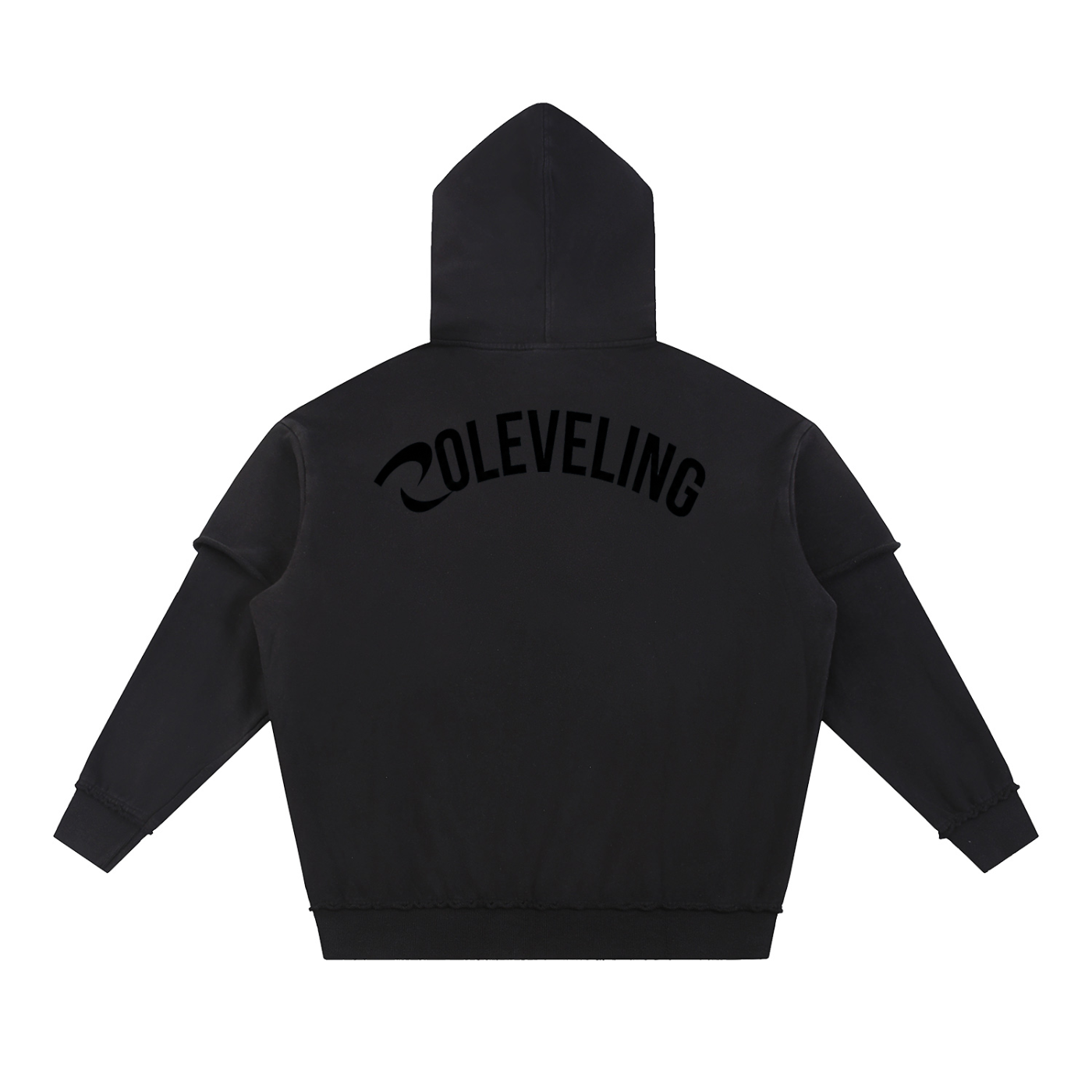 Snow Washed Raw Edge Double Layered Hoodie