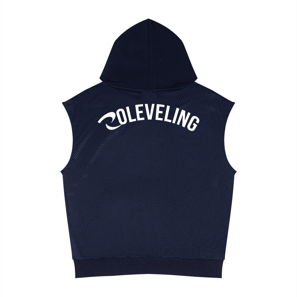 Unisex Panel Mesh Sleeveless Hoodie