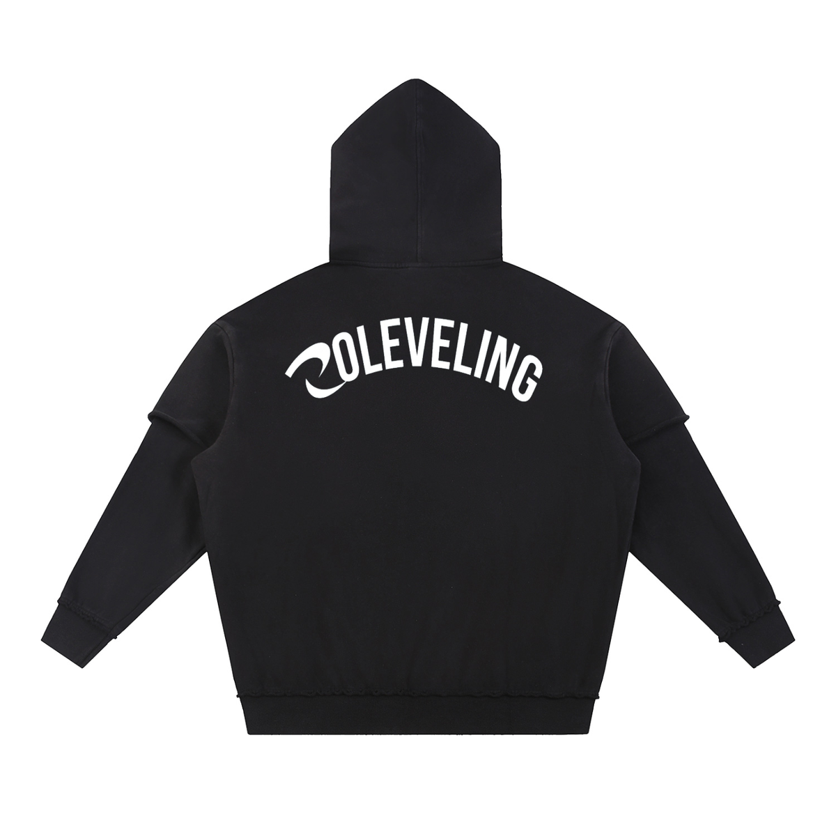 RLV-LEVEL 01/Snow Washed Raw Edge Double Layered Hoodie