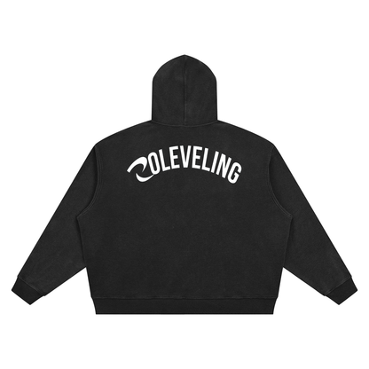 RLV-LEVEL 01/ Vintage Wash Waffle Boxy Hoodie