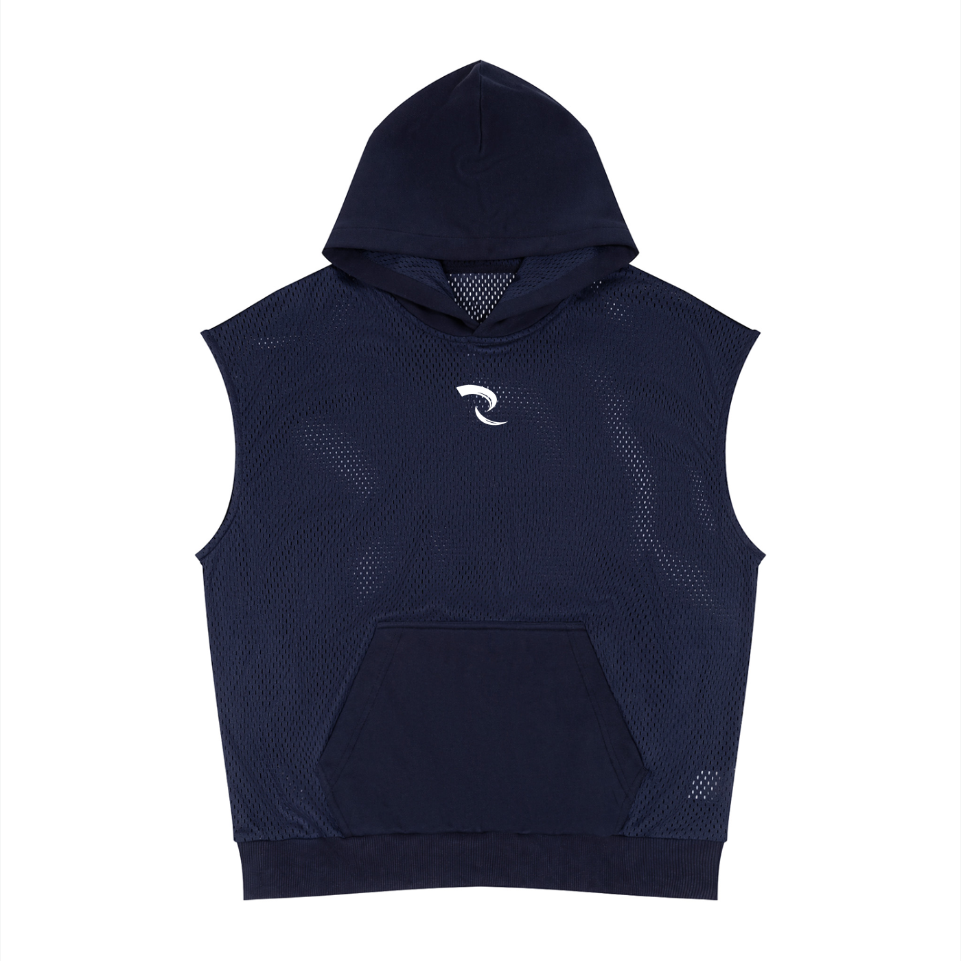 Unisex Panel Mesh Sleeveless Hoodie