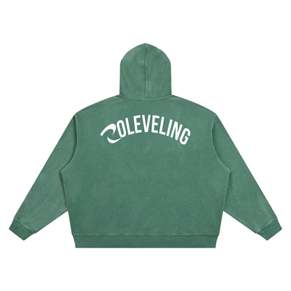 RLV-LEVEL 01/ Vintage Wash Waffle Boxy Hoodie