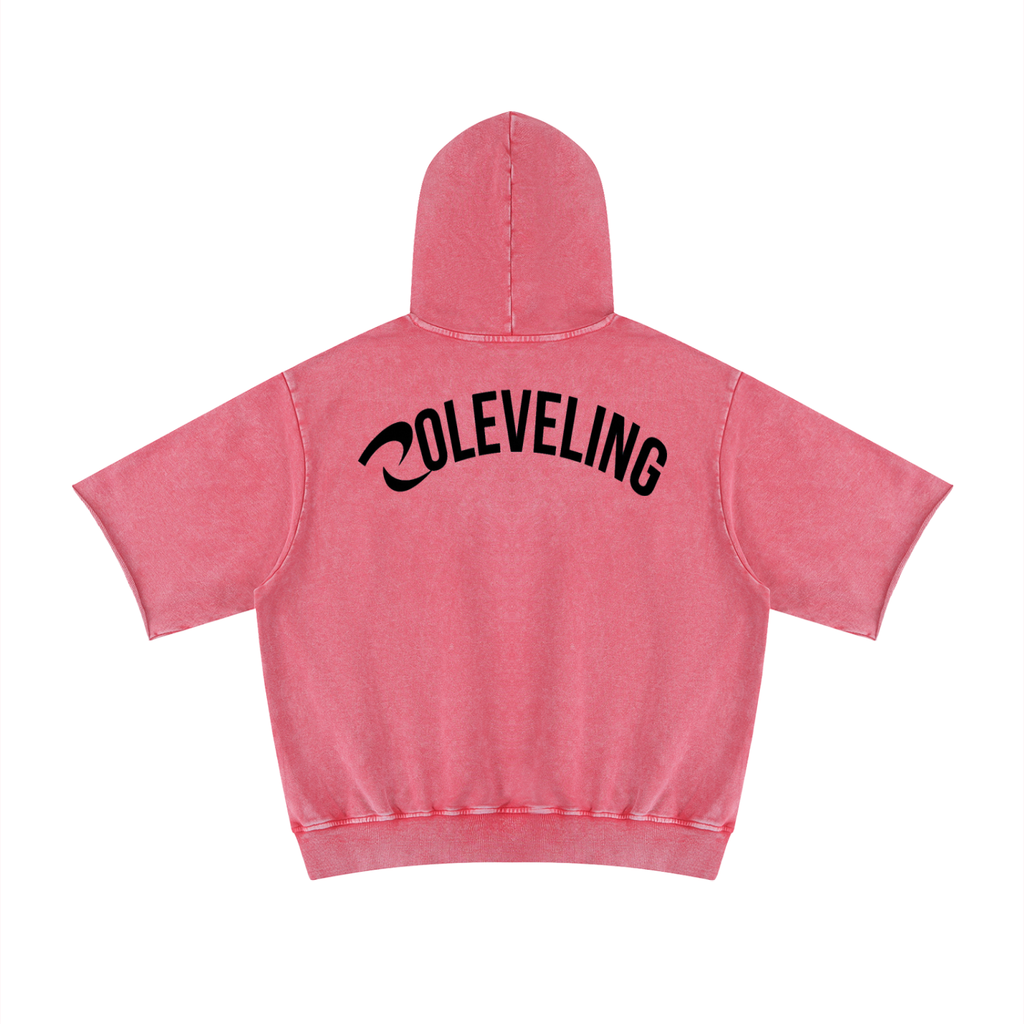 Unisex Mineral Wash Short Sleeve Hoodie