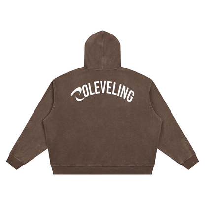 RLV-LEVEL 01/ Vintage Wash Waffle Boxy Hoodie