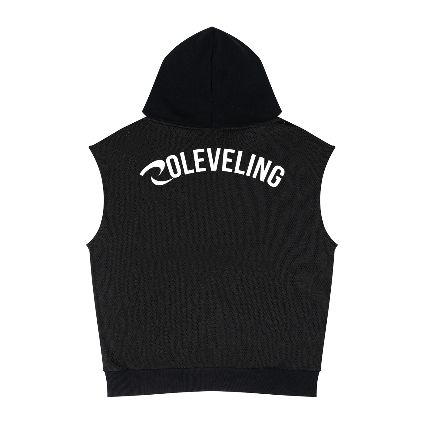 Unisex Panel Mesh Sleeveless Hoodie