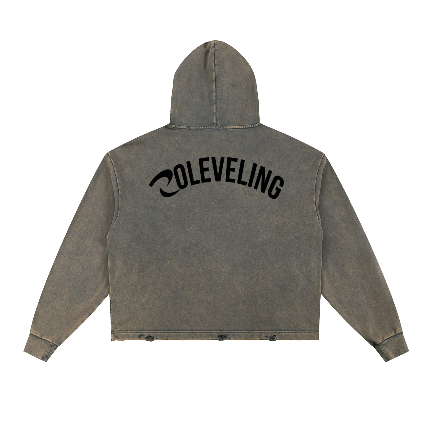 Vintage Washed Frayed-Hem Hoodie
